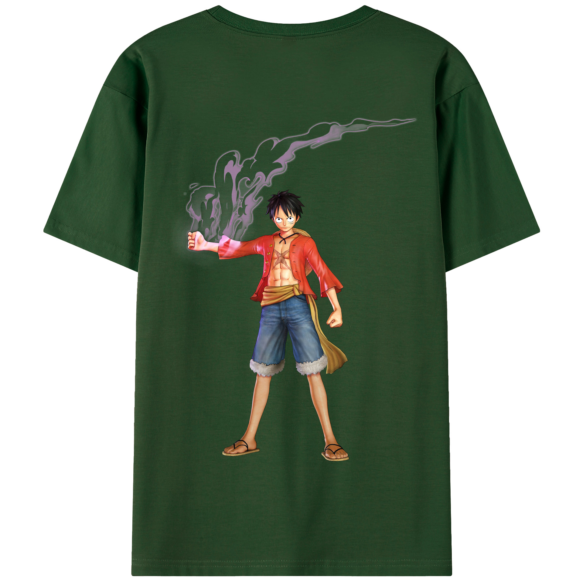 ワンピース モンキー・D・ルフィ ONE PIECE Monkey D. Luffy 綿100％半袖Tシャツ（背面プリント）